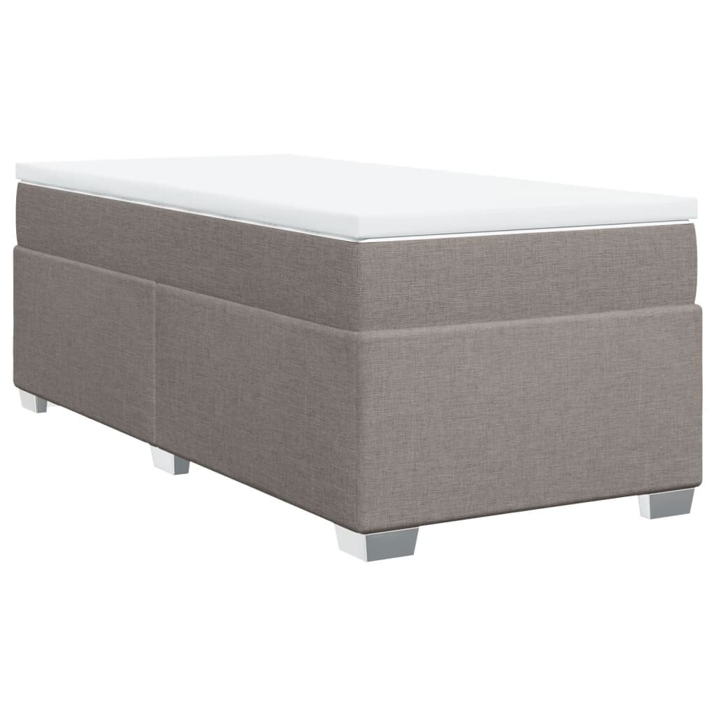 vidaXL Posteľný rám boxspring s matracom sivohnedý 90x190 cm látka