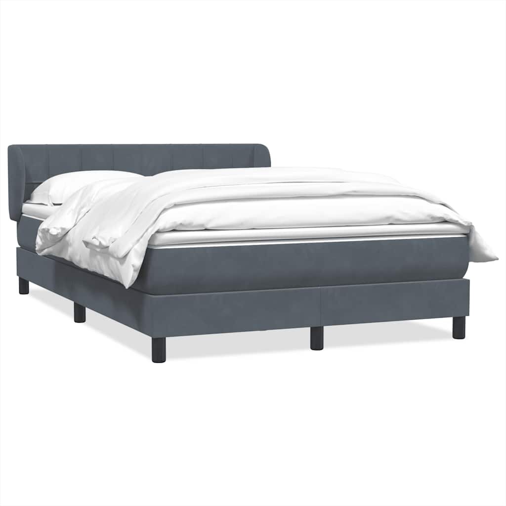 vidaXL Posteľný rám boxspring s matracom tmavosivý 160x210 cm zamat