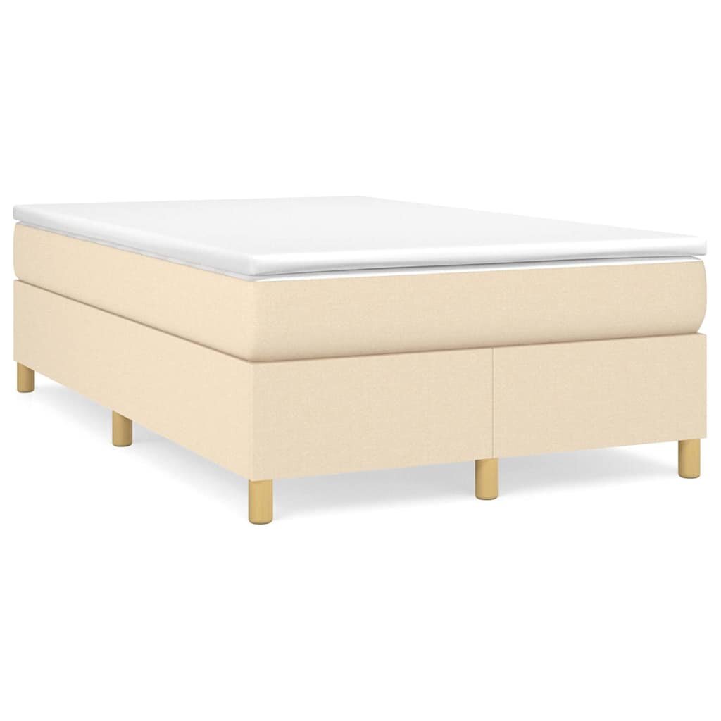 vidaXL Posteľný rám s boxspringom krémová 120x200 cm látka