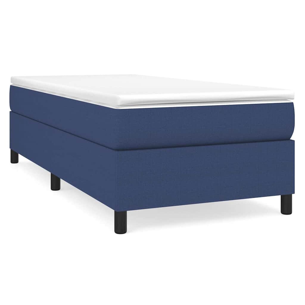 vidaXL Posteľný rám s boxspringom modrá 90x190 cm látka