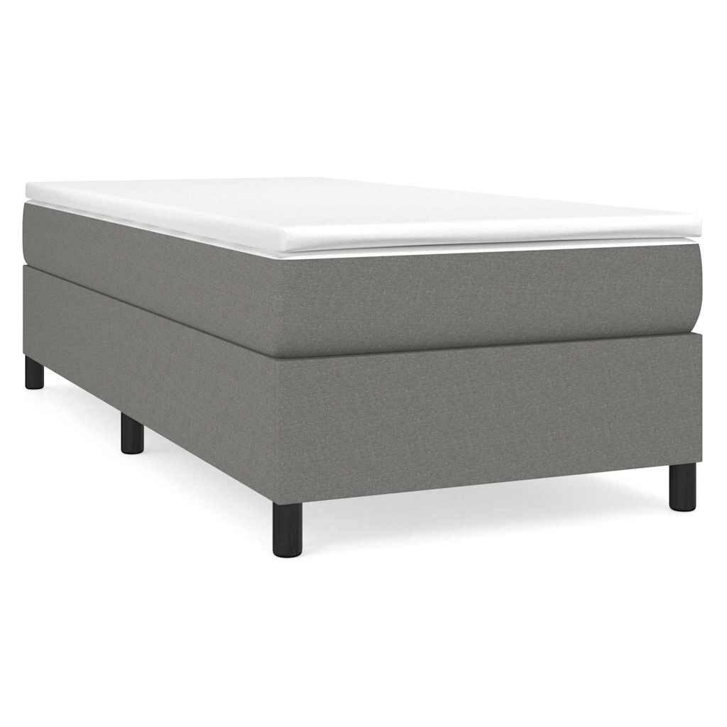 vidaXL Posteľný rám s boxspringom tmavosivá 100x200 cm látka
