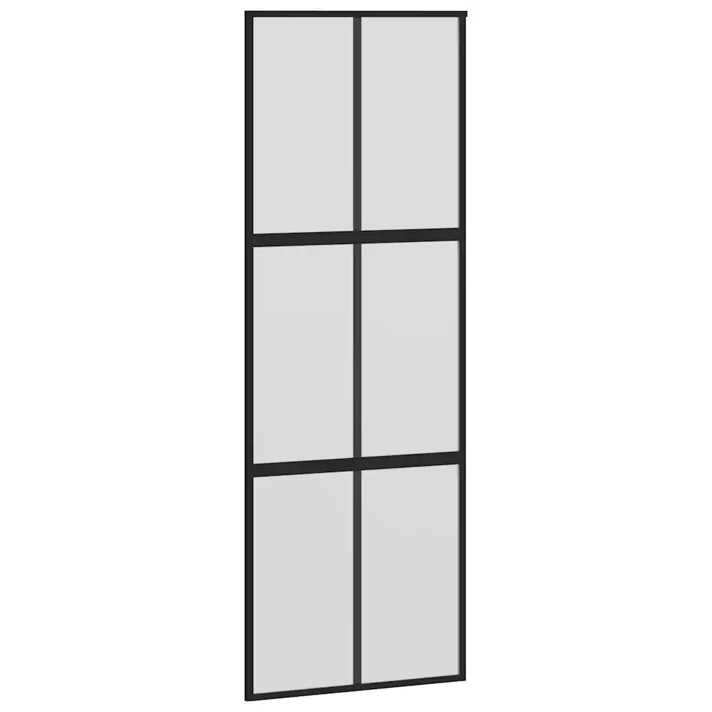 vidaXL Posuvné dvere čierne 76x205 cm tvrdené sklo a hliník