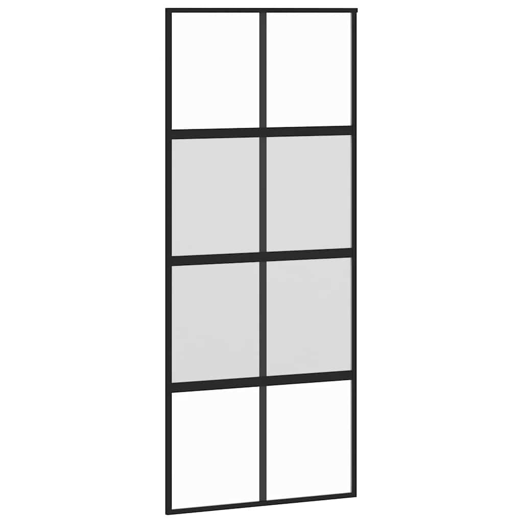 vidaXL Posuvné dvere čierne 90x205 cm tvrdené sklo a hliník