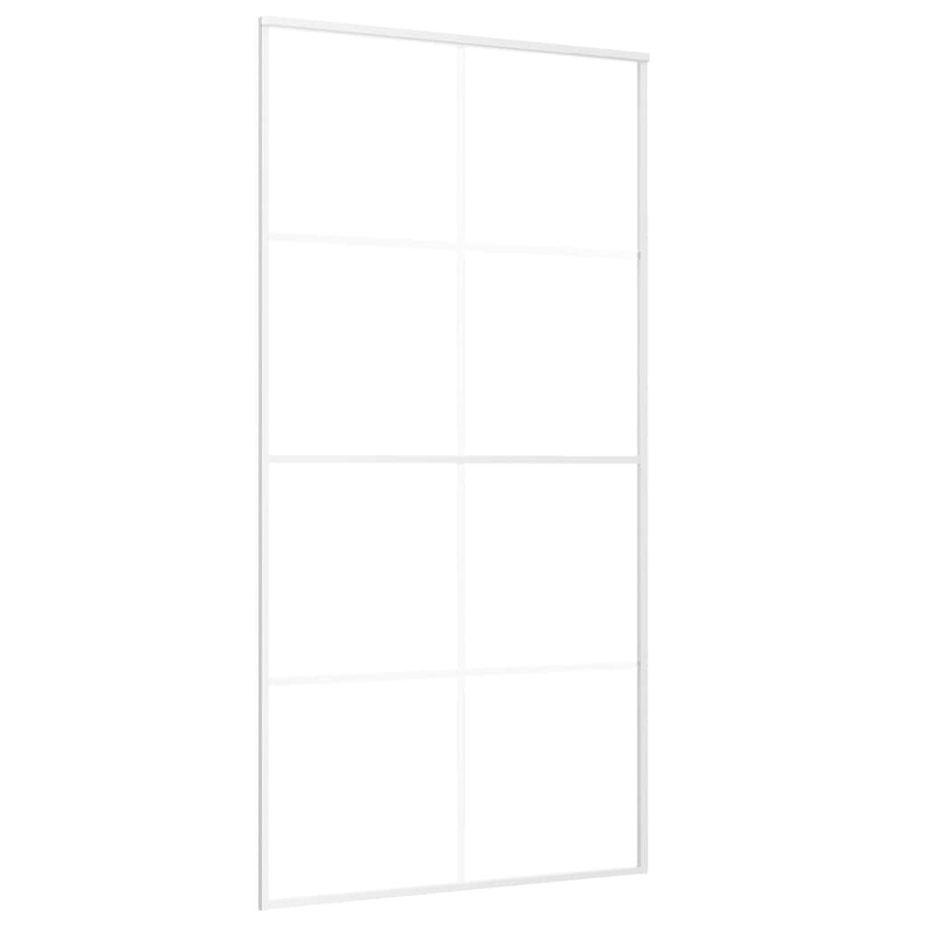 vidaXL Posuvné dvere ESG sklo a hliník 1025x205 cm biele