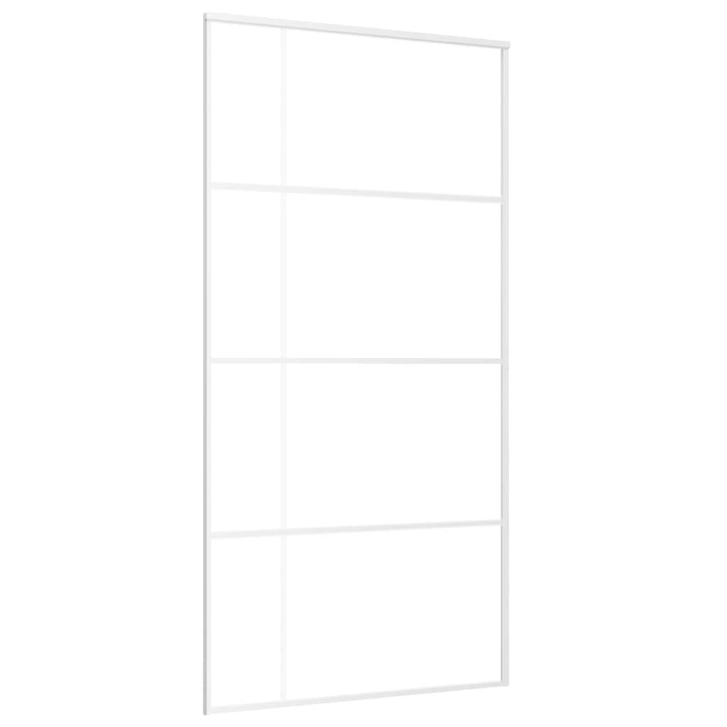 vidaXL Posuvné dvere ESG sklo a hliník 1025x205 cm biele