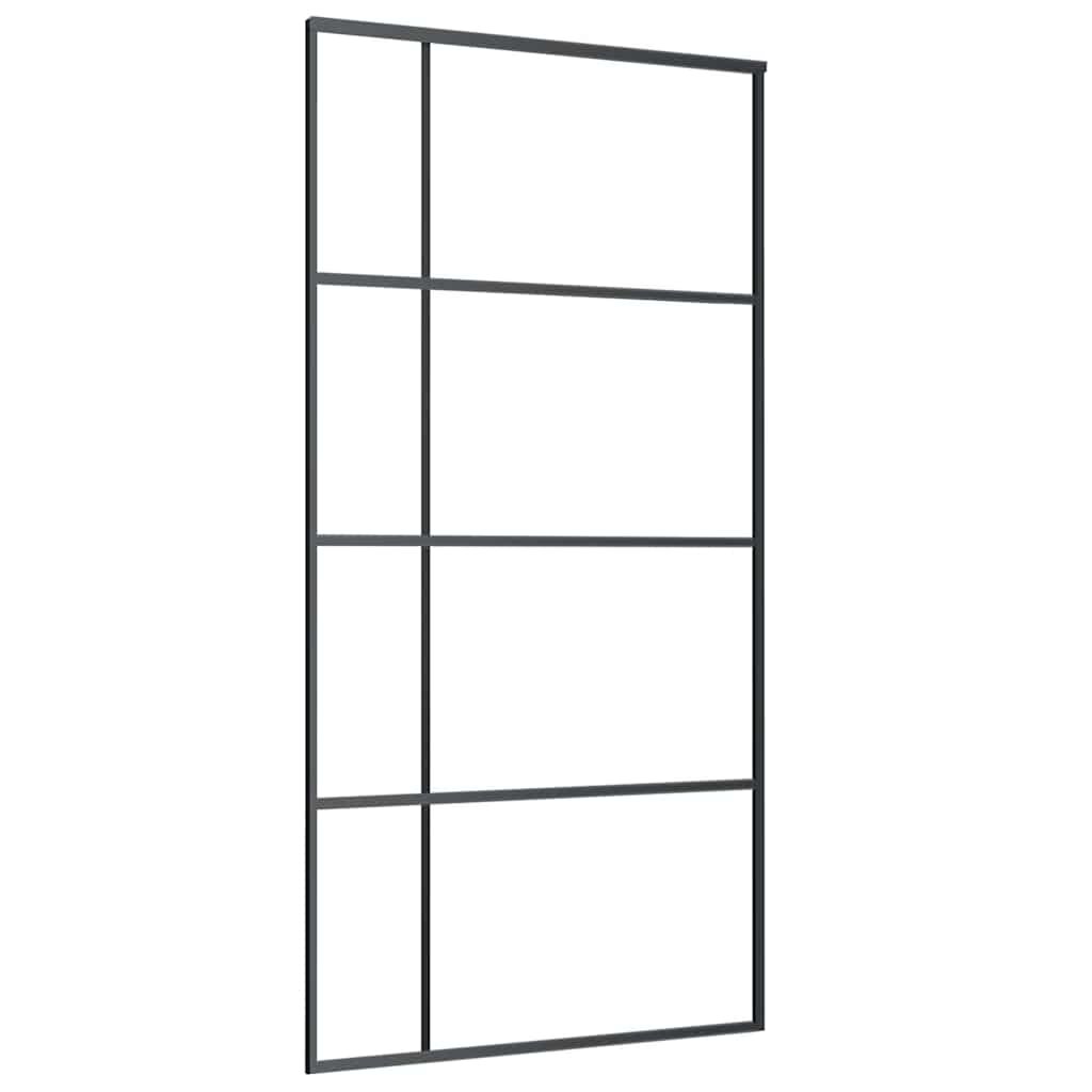 vidaXL Posuvné dvere nepriehľadné ESG sklo a hliník 1025x205cm čierne