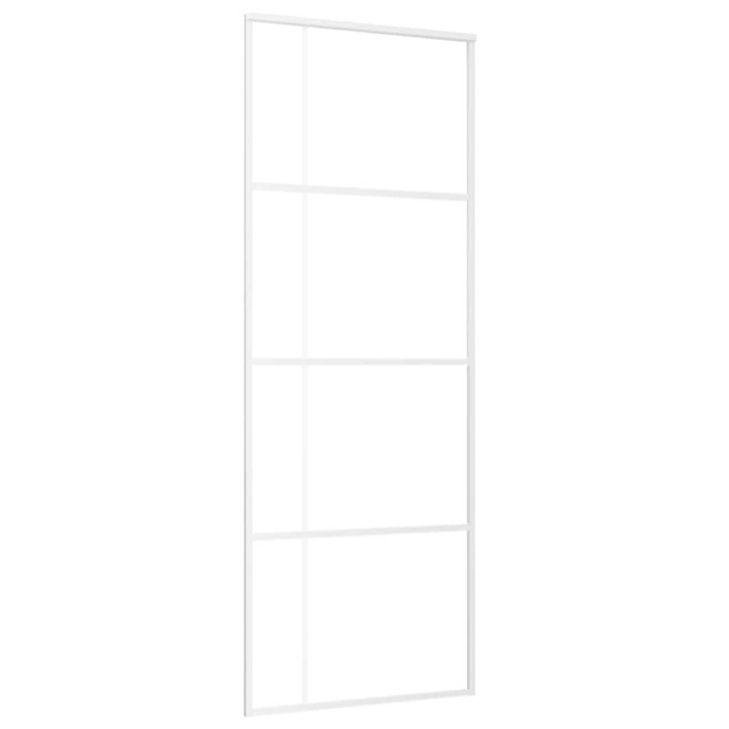 vidaXL Posuvné dvere nepriehľadné ESG sklo a hliník 76x205 cm biele