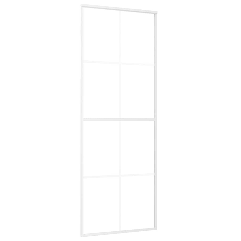 vidaXL Posuvné dvere nepriehľadné ESG sklo a hliník 76x205 cm biele