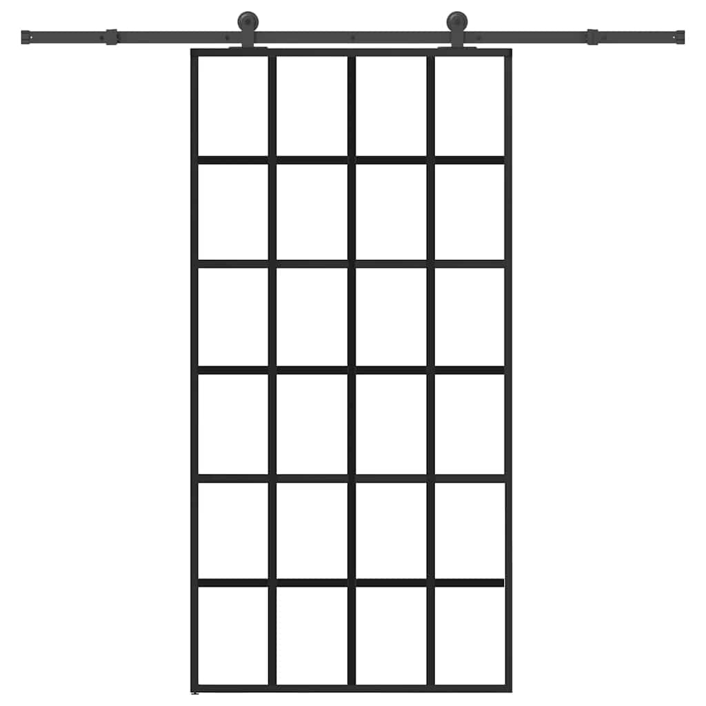 vidaXL Posuvné dvere s kovaním 102x205 cm ESG sklo a hliník
