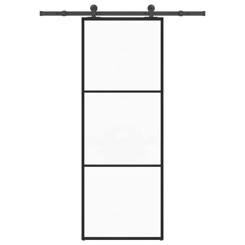 vidaXL Posuvné dvere s kovaním 76x205 cm ESG sklo a hliník