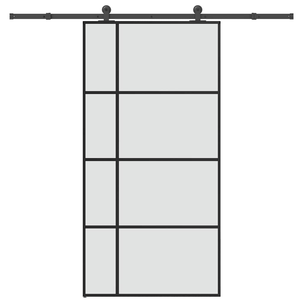 vidaXL Posuvné dvere s kovaním ESG sklo a hliník 1025x205 cm