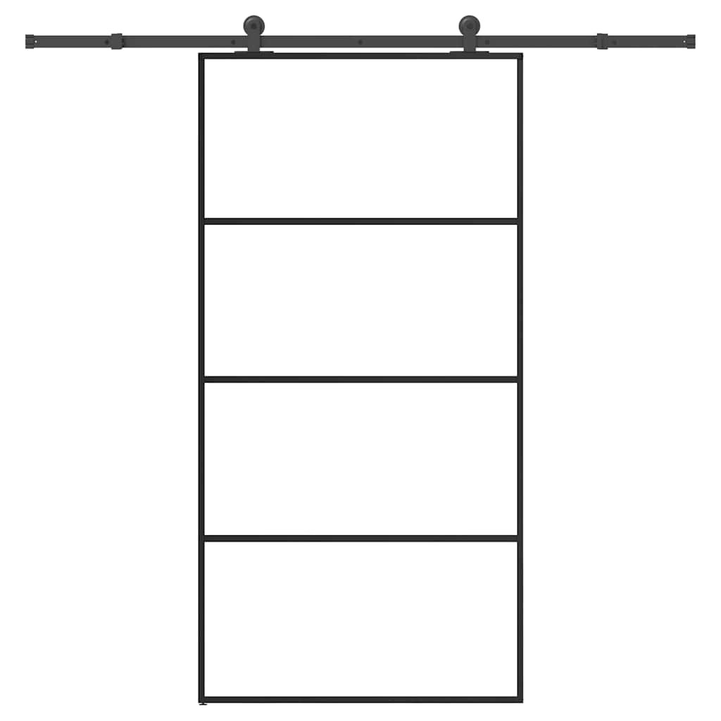 vidaXL Posuvné dvere s kovaním ESG sklo a hliník 1025x205 cm