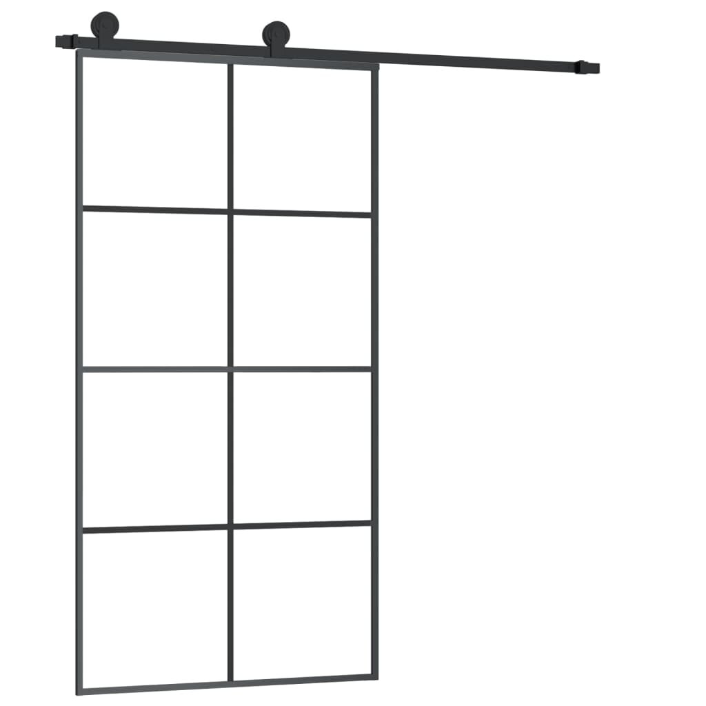 vidaXL Posuvné dvere s kovaním ESG sklo a hliník 1025x205 cm