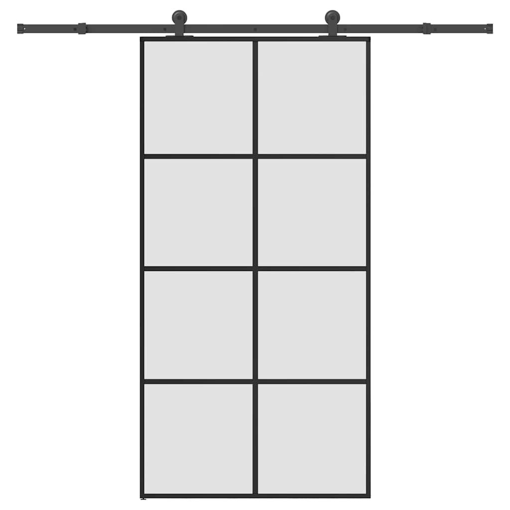 vidaXL Posuvné dvere s kovaním ESG sklo a hliník 1025x205 cm