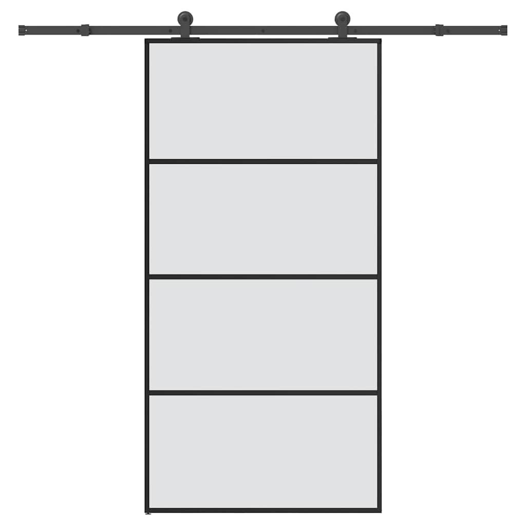 vidaXL Posuvné dvere s kovaním ESG sklo a hliník 1025x205 cm