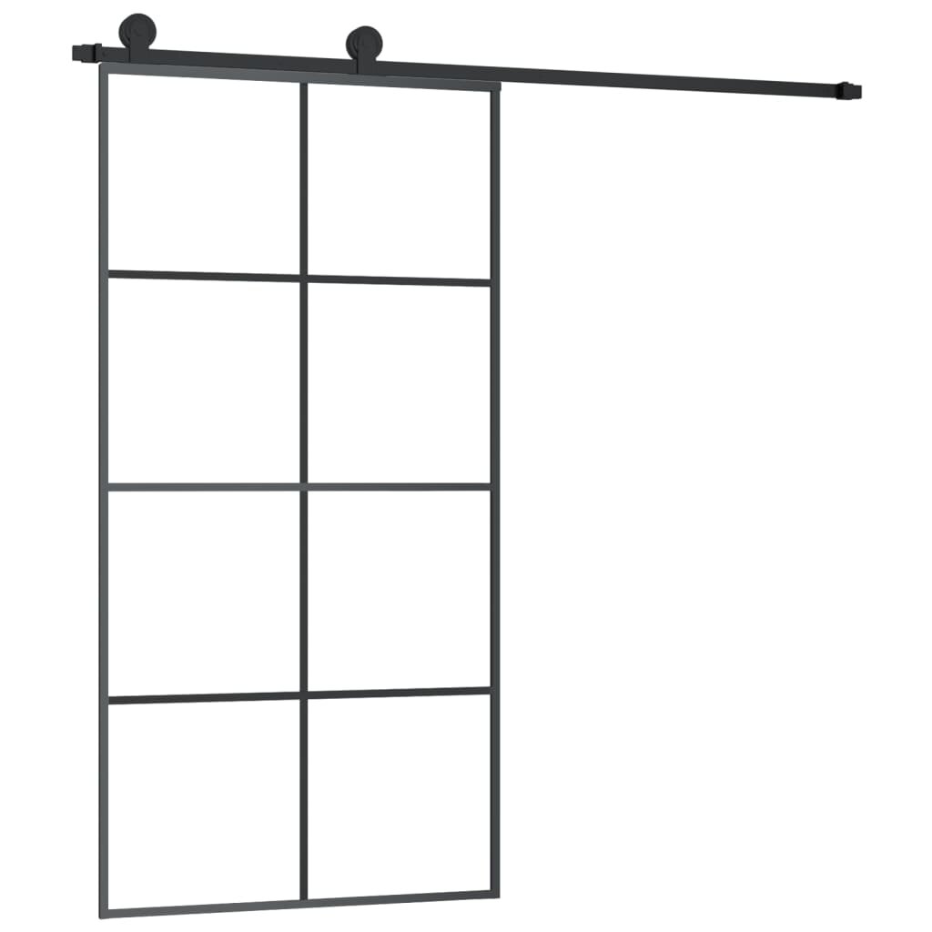 vidaXL Posuvné dvere s kovaním ESG sklo a hliník 1025x205 cm