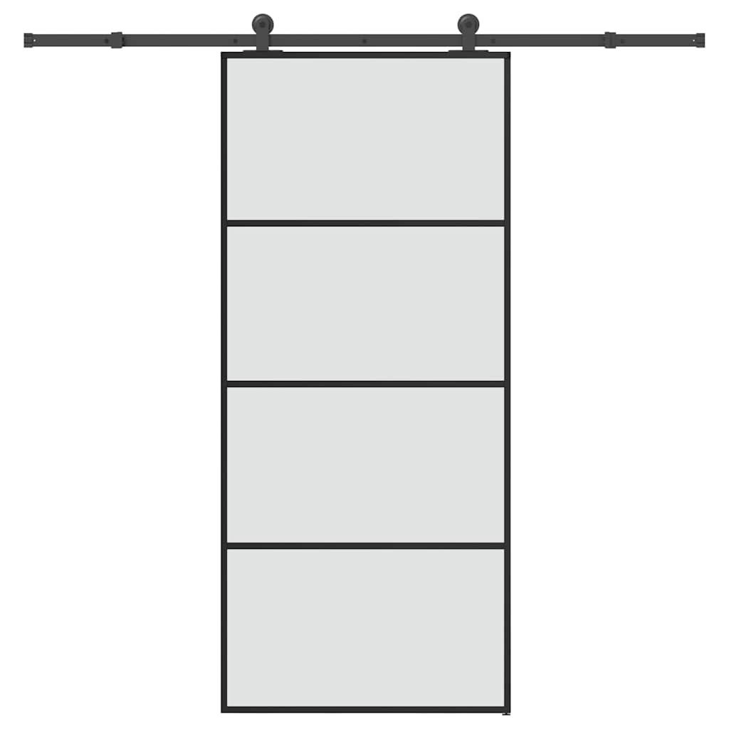 vidaXL Posuvné dvere s kovaním ESG sklo a hliník 90x205 cm