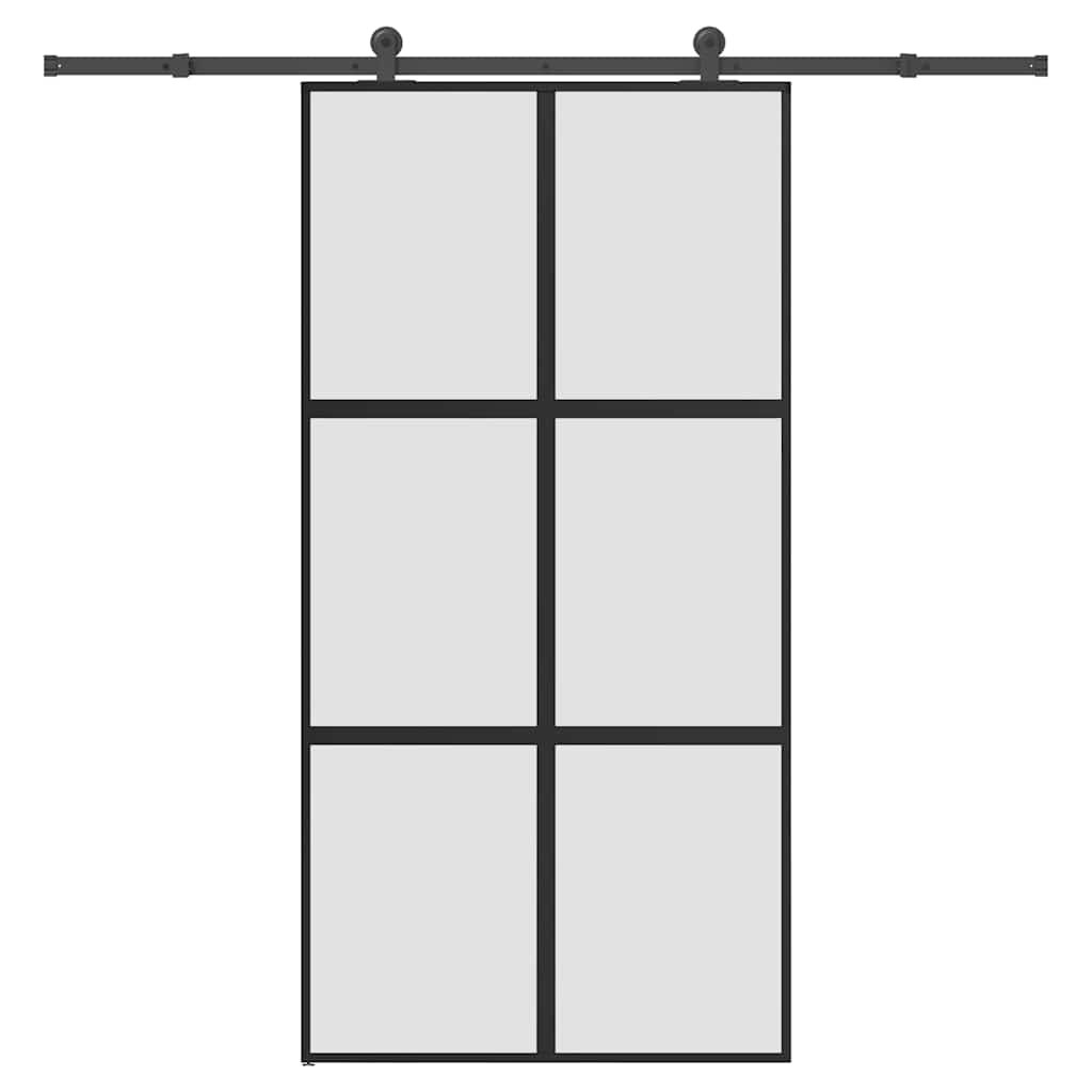 vidaXL Posuvné dvere s kovaním tvrdené sklo a hliník úzke 1025x205 cm