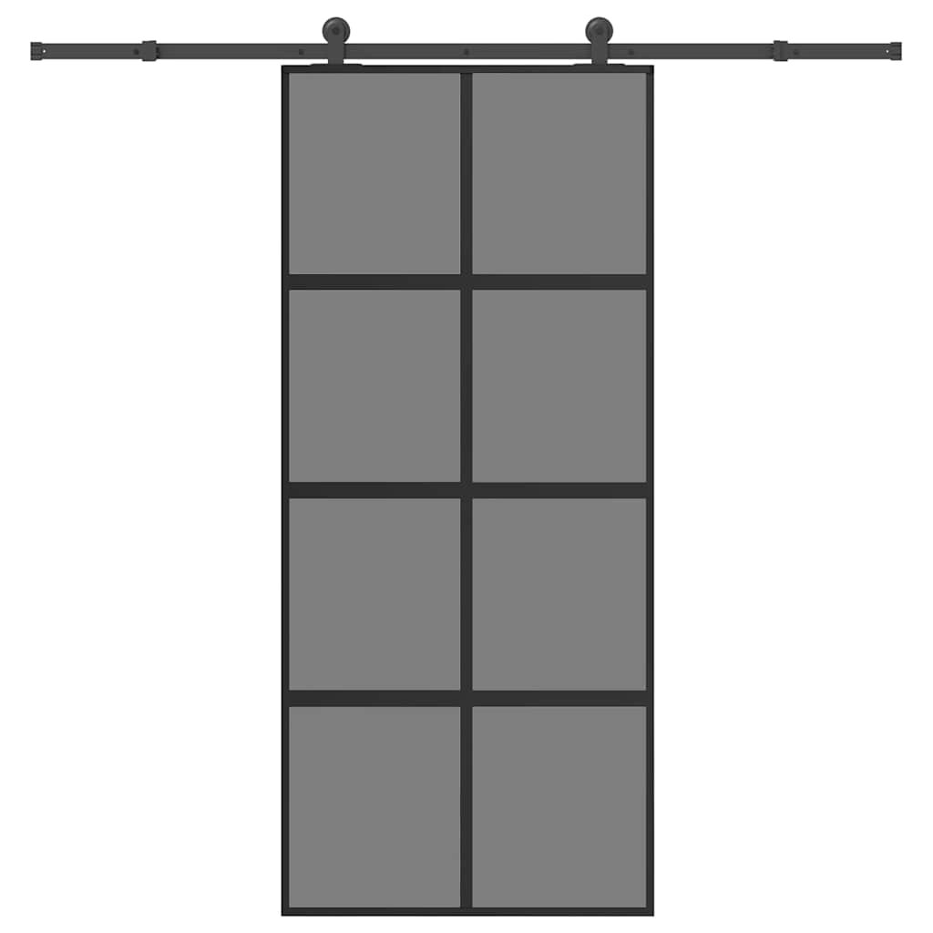 vidaXL posuvné dvere so sadou kovania 90x205 cm tvrdené sklo a hliník