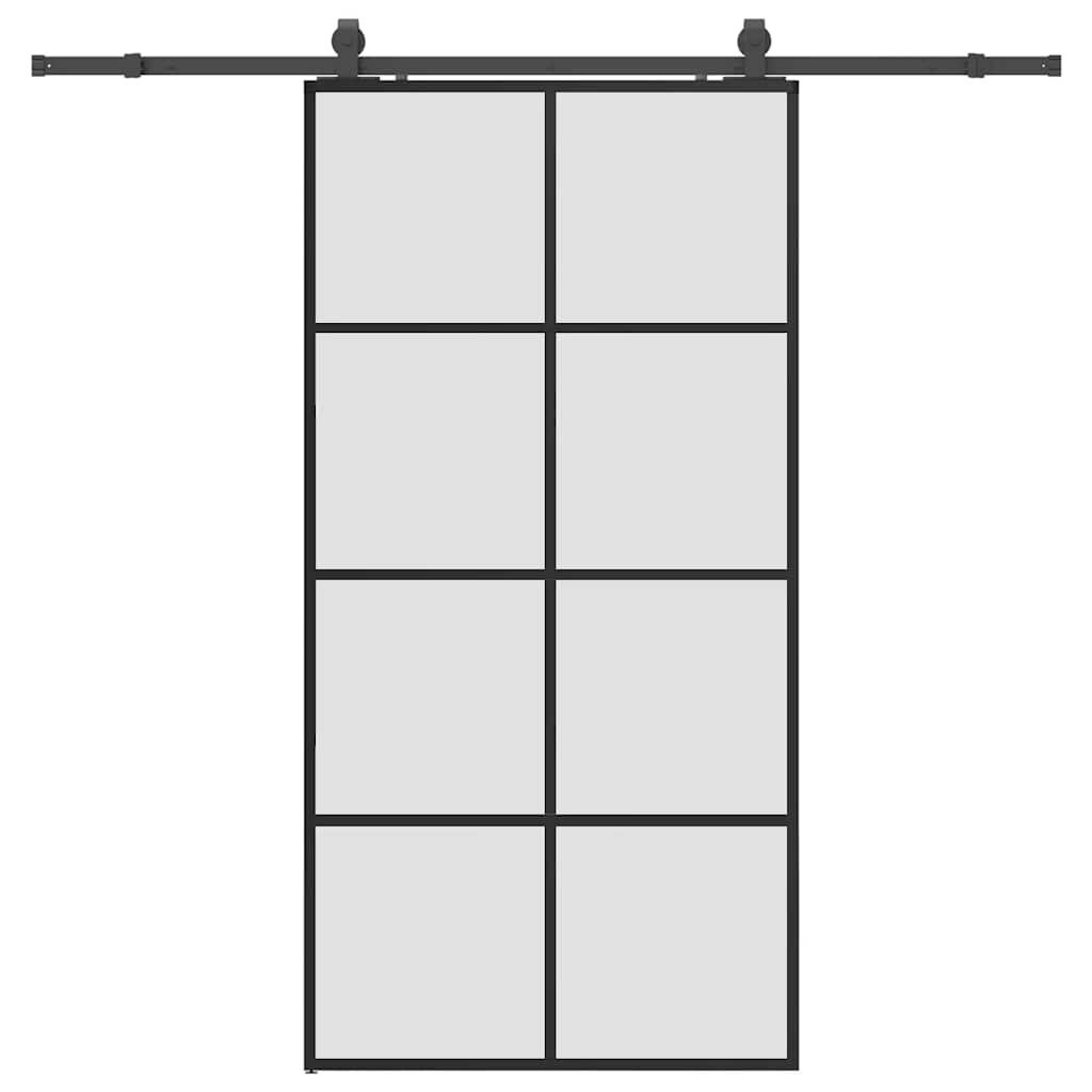 vidaXL Posuvné dvere so sadou kovania čierne 1025x205 cm ESG sklo