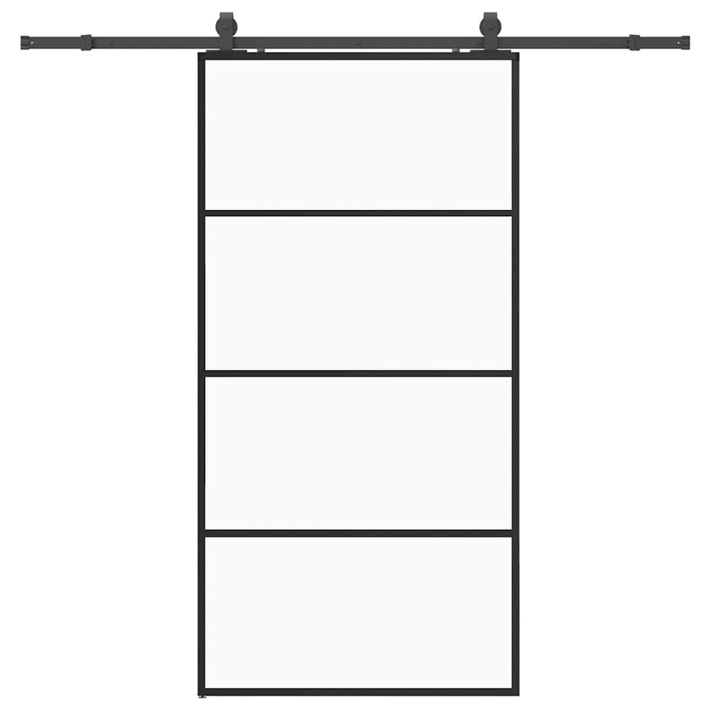 vidaXL Posuvné dvere so sadou kovania čierne 1025x205 cm ESG sklo