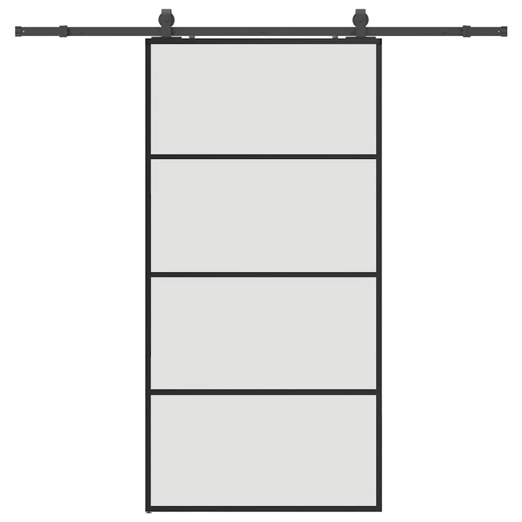 vidaXL Posuvné dvere so sadou kovania čierne 1025x205 cm ESG sklo
