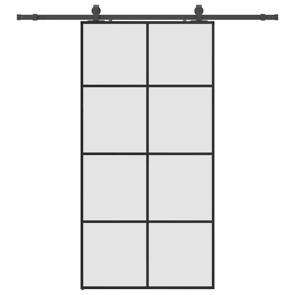 vidaXL Posuvné dvere so sadou kovania čierne 1025x205 cm ESG sklo