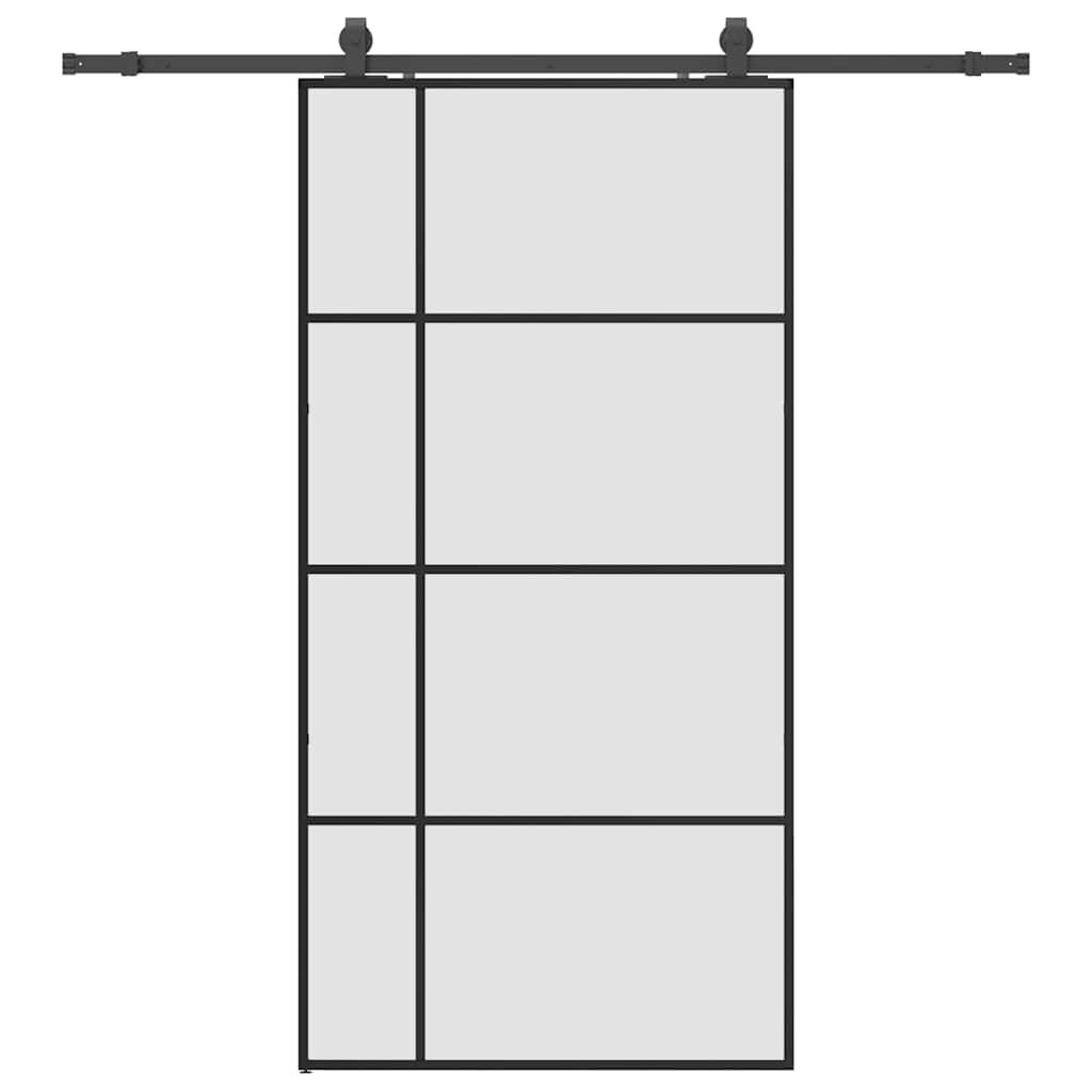vidaXL Posuvné dvere so sadou kovania čierne 1025x205 cm ESG sklo