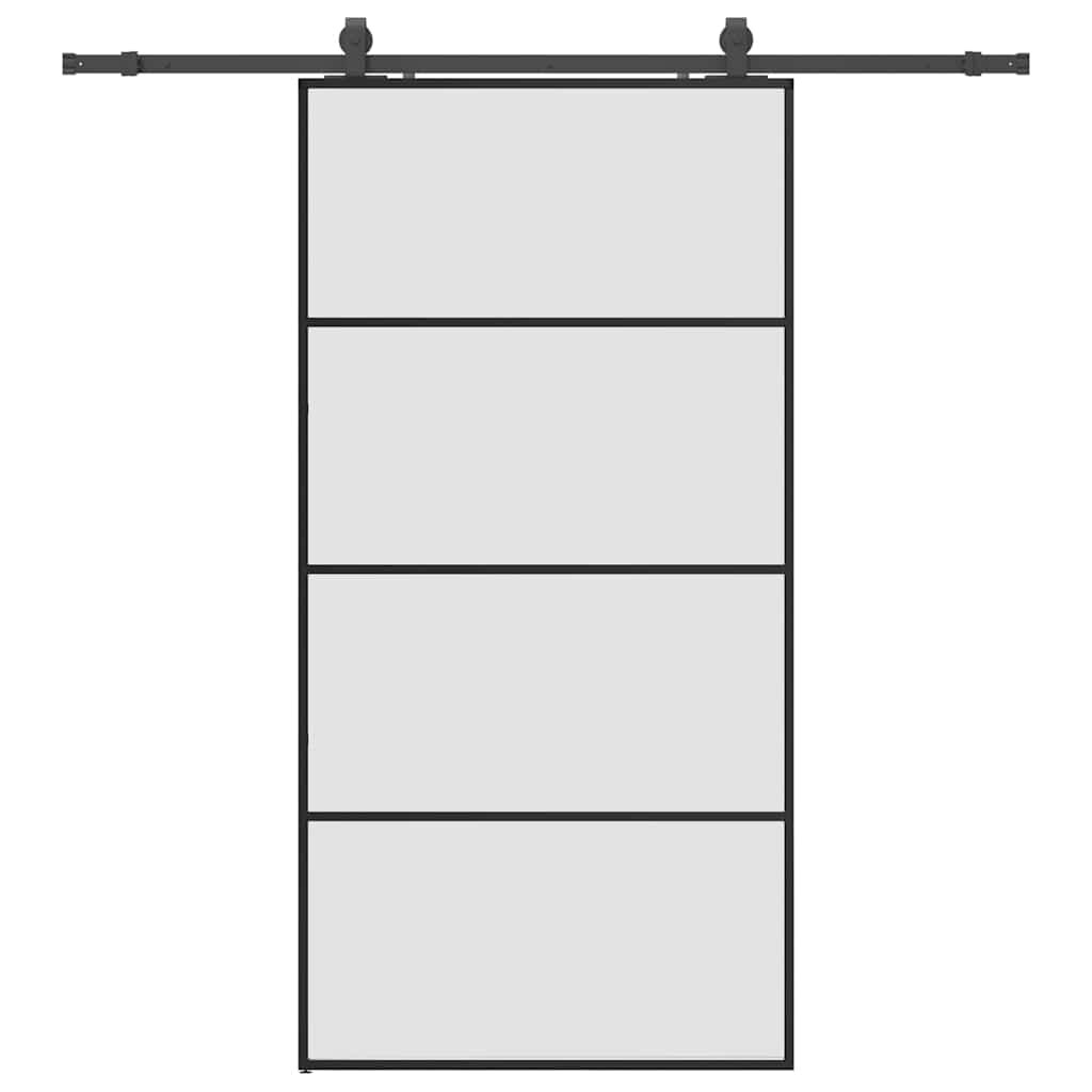vidaXL Posuvné dvere so sadou kovania čierne 1025x205 cm ESG sklo