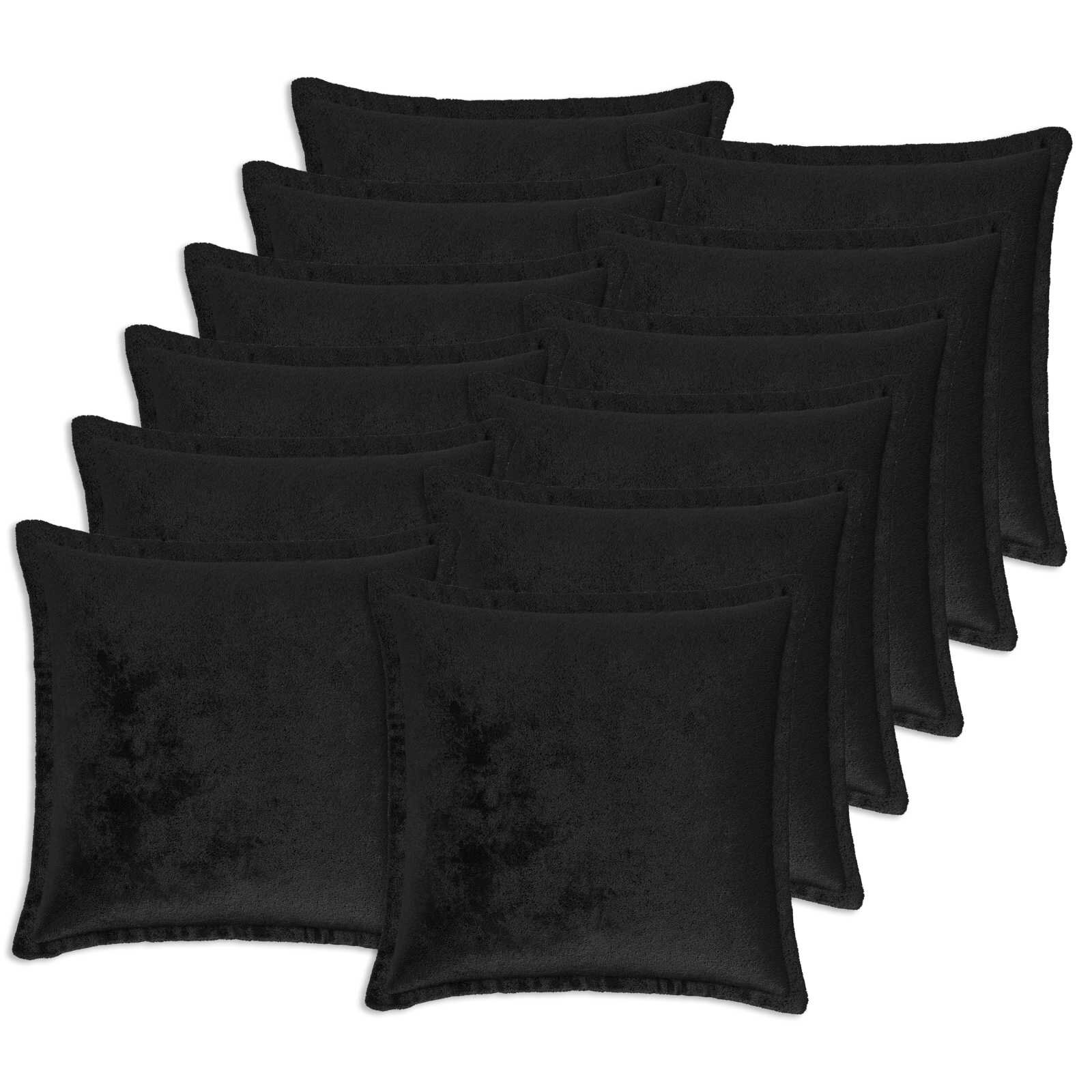 vidaXL Poťah na podložku 12 pcs HOUTEN Čierna 50 x 50 cm Flanel
