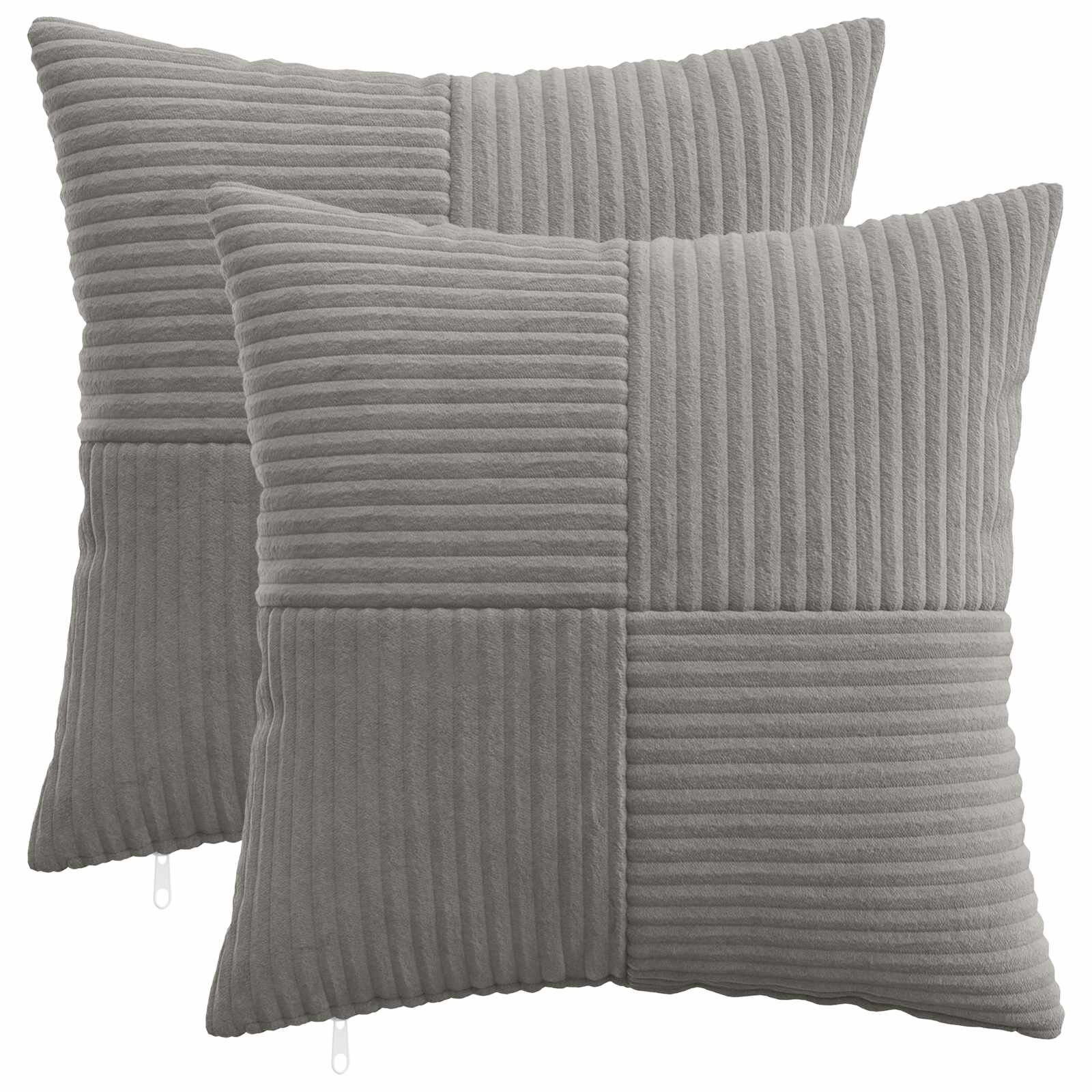 vidaXL Poťah na podložku 2 ks ALMELO Svetlosivá 35 x 35 cm manšestr