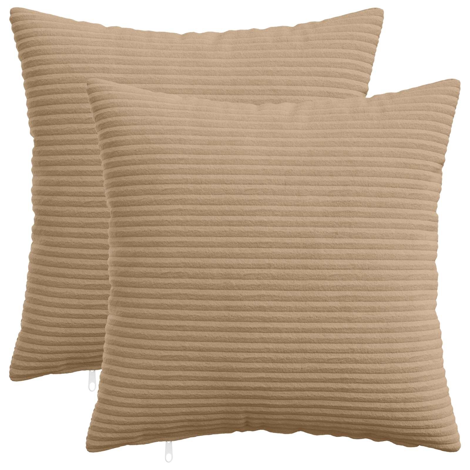 vidaXL Poťah na podložku 2 pcs HEERLEN Hnedá 45 x 45 cm manšestr