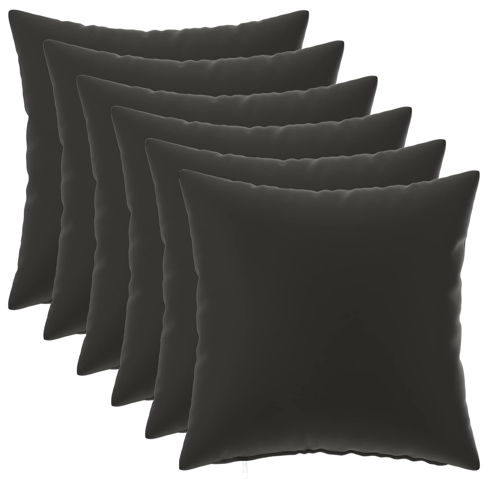 vidaXL Poťah na podložku 6 ks HEERLEN Čierna 45 x 45 cm Polyester