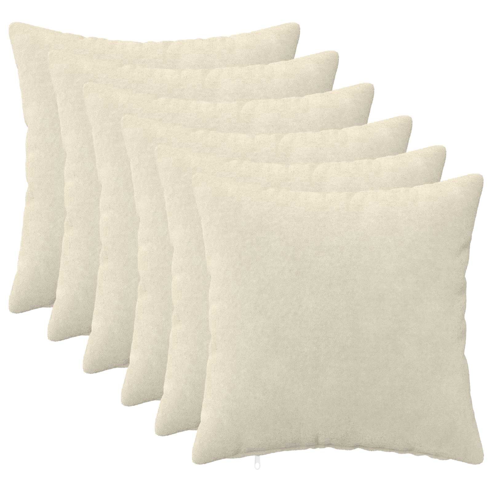 vidaXL Poťah na podložku 6 pcs HEERLEN Krémová 45 x 45 cm