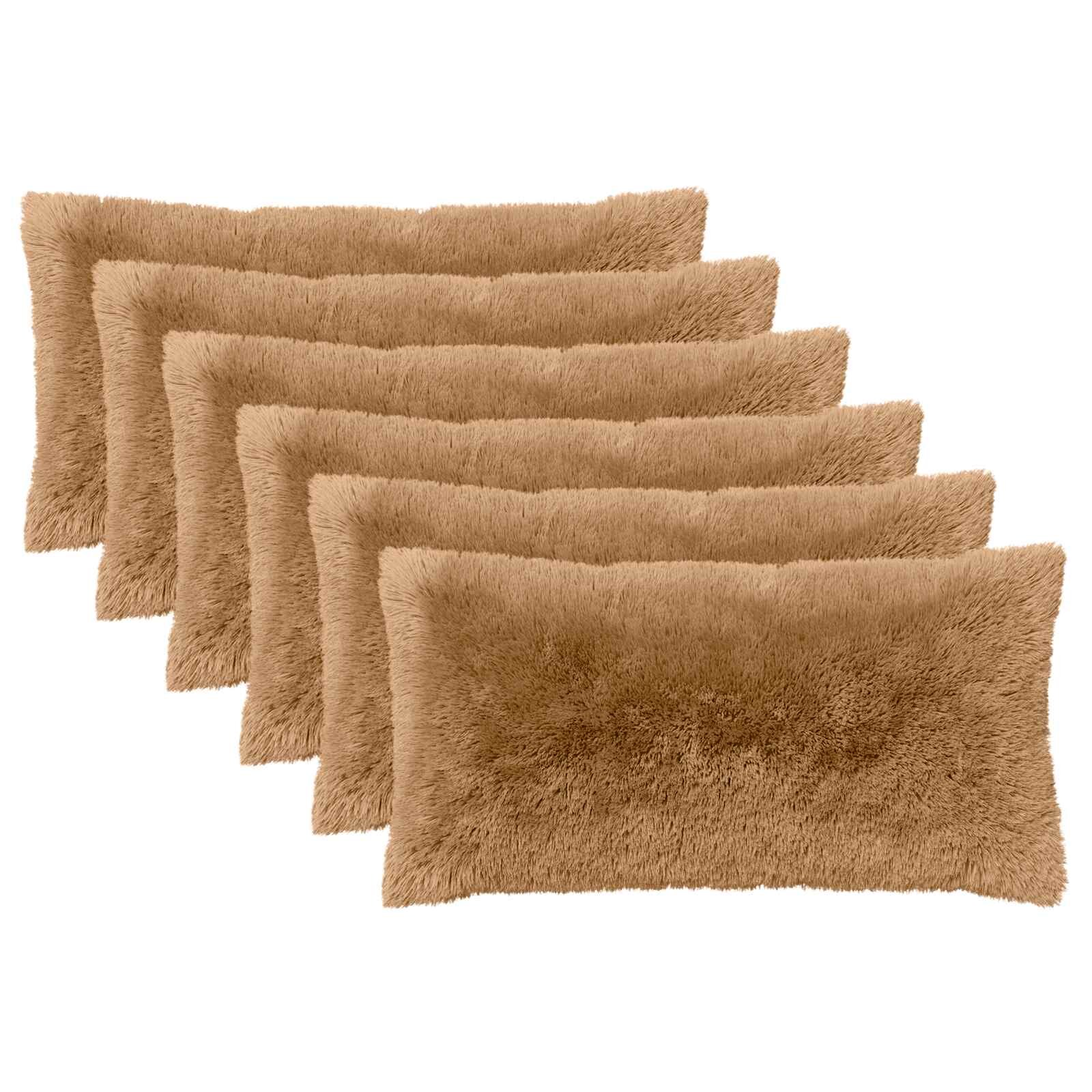 vidaXL Poťah na podložku 6 pcs HEERLEN Sivohnedá 40 x 80 cm PV fleece