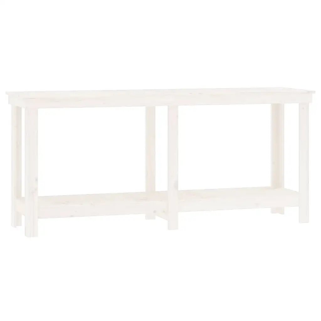 vidaXL Pracovná lavica biela 180x50x80 cm masívna borovica