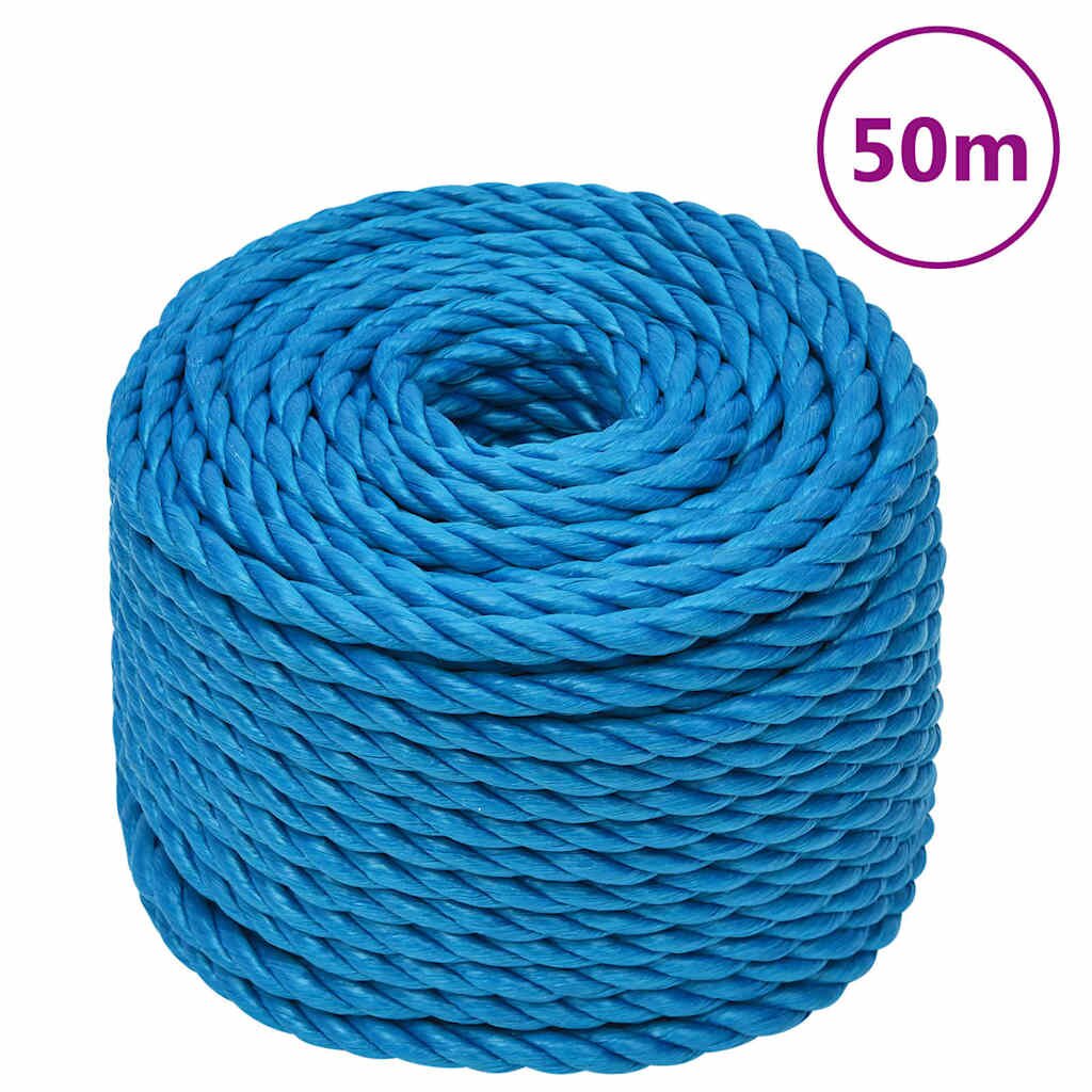 vidaXL Pracovné lano modré 10 mm 50 m polypropylén