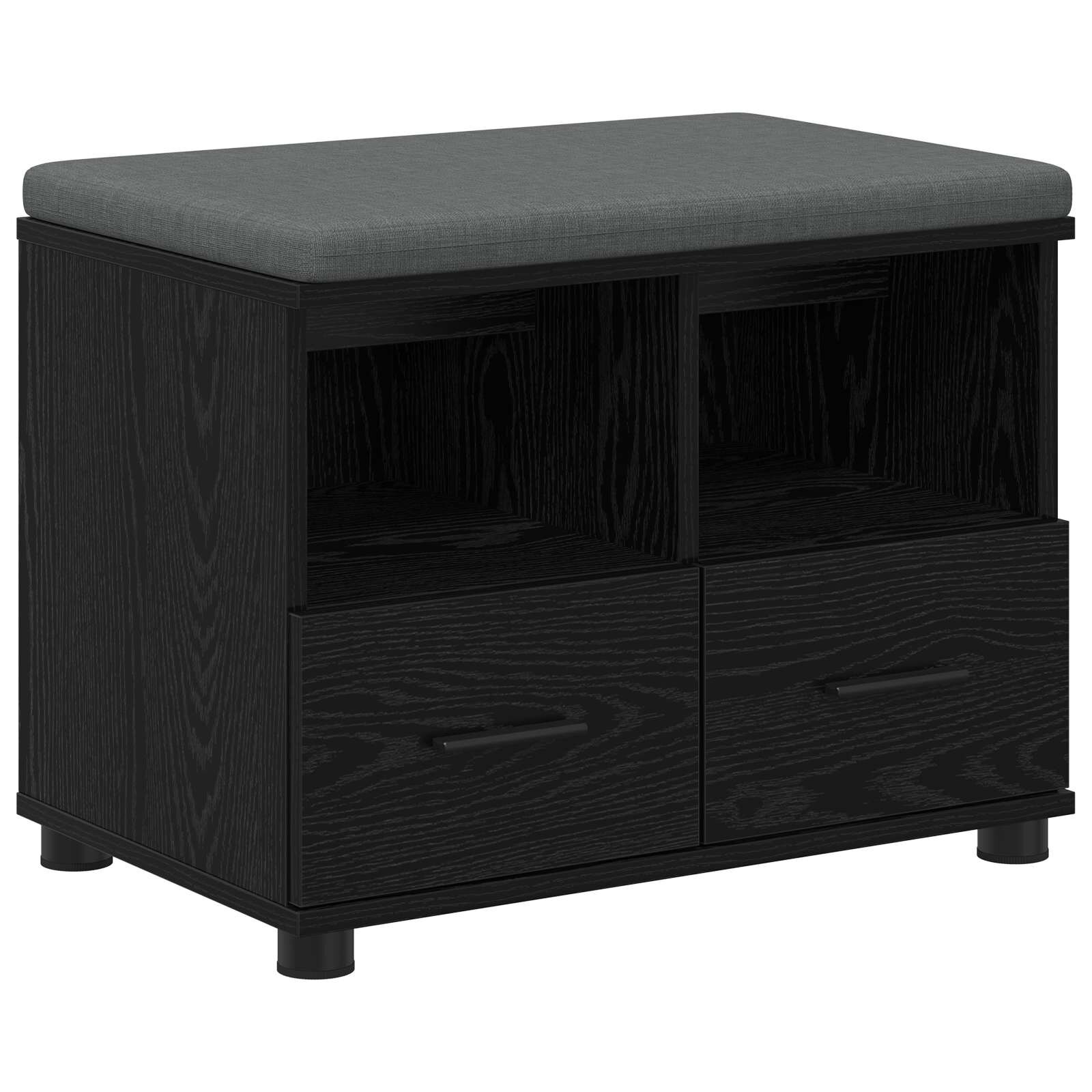 vidaXL Predsieňová lavica Čierny Dub 60 x 38 x 46 cm