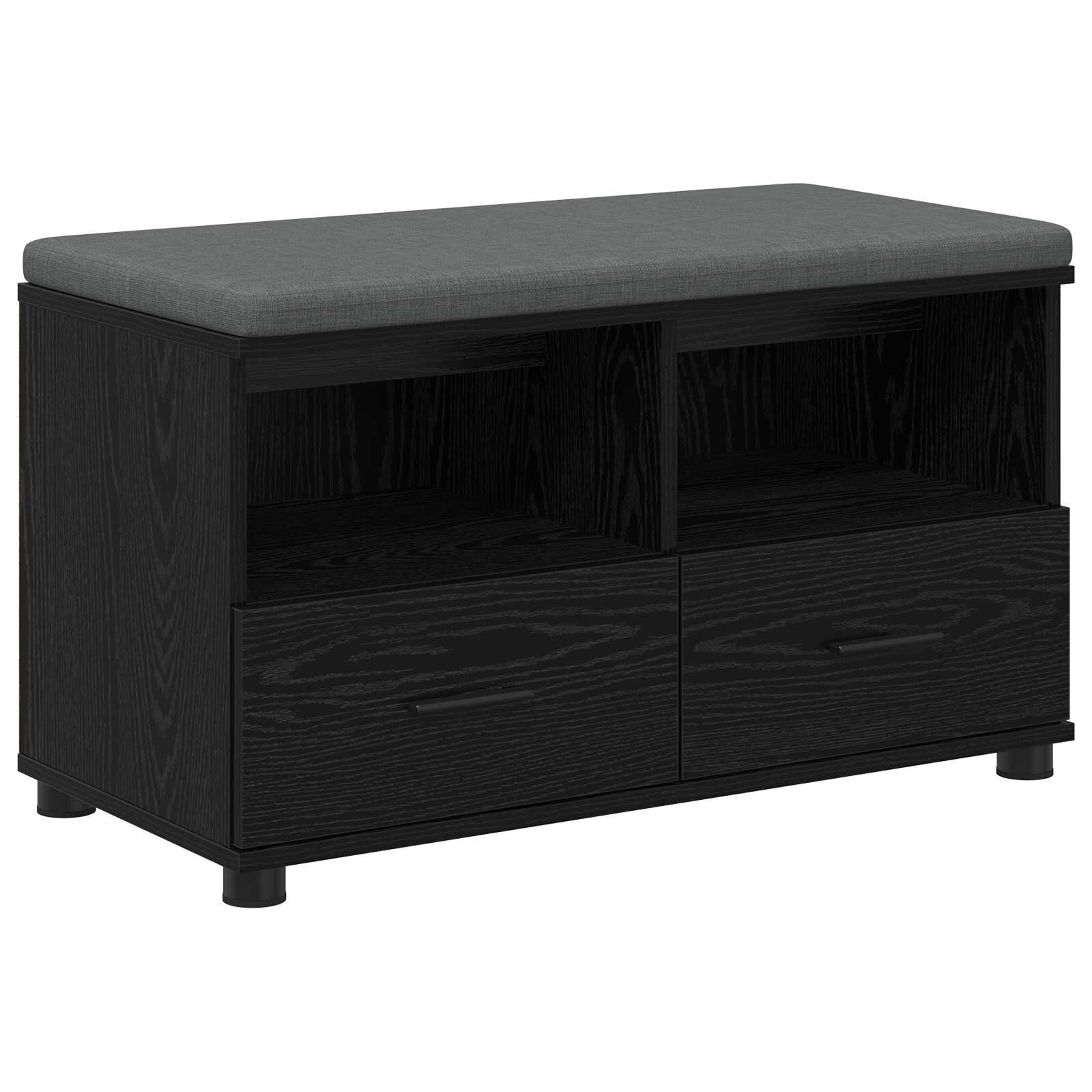 vidaXL Predsieňová lavica Čierny Dub 80 x 38 x 46 cm