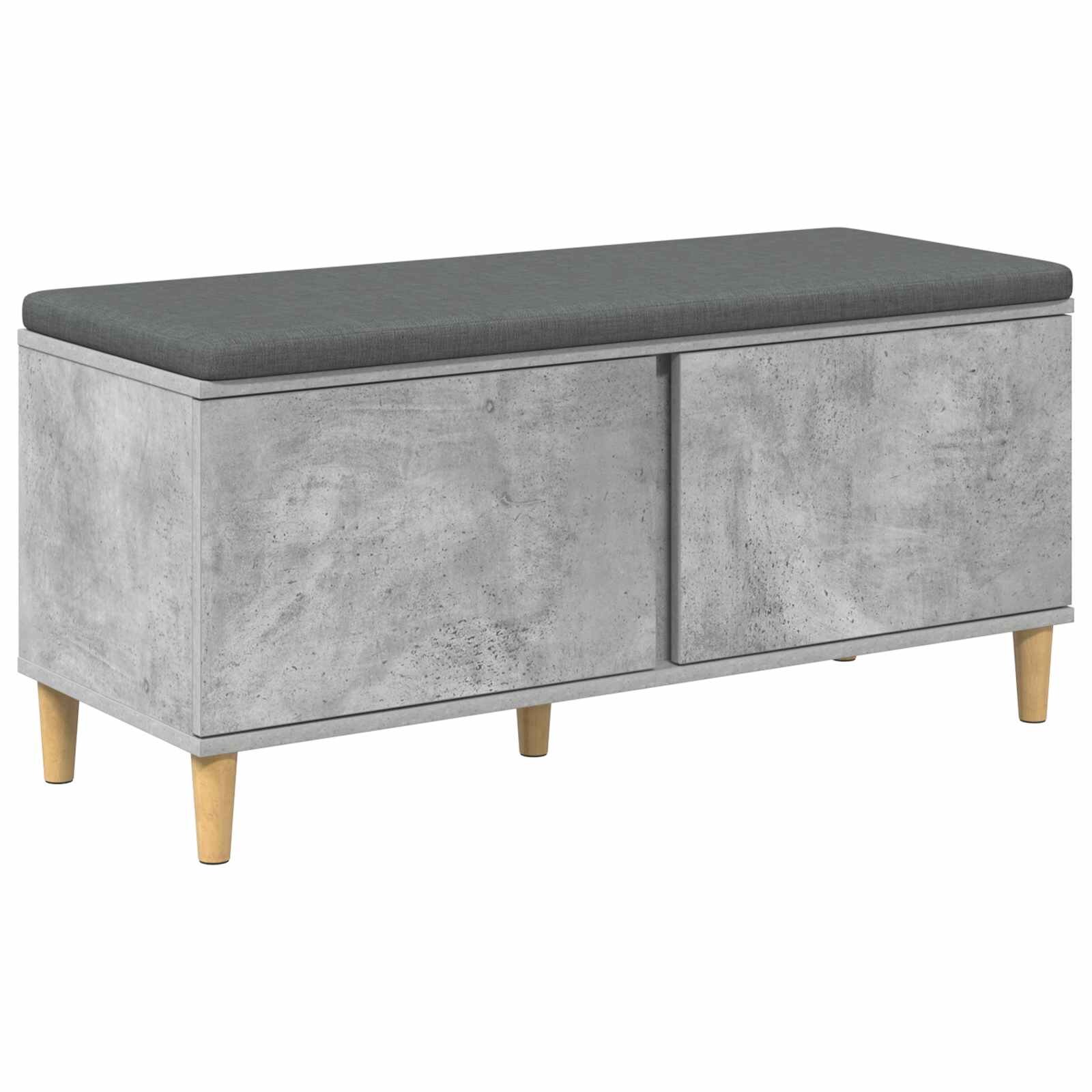vidaXL Predsieňová lavica s vankúšom Betónovo Sivá 100 x 38 x 46 cm