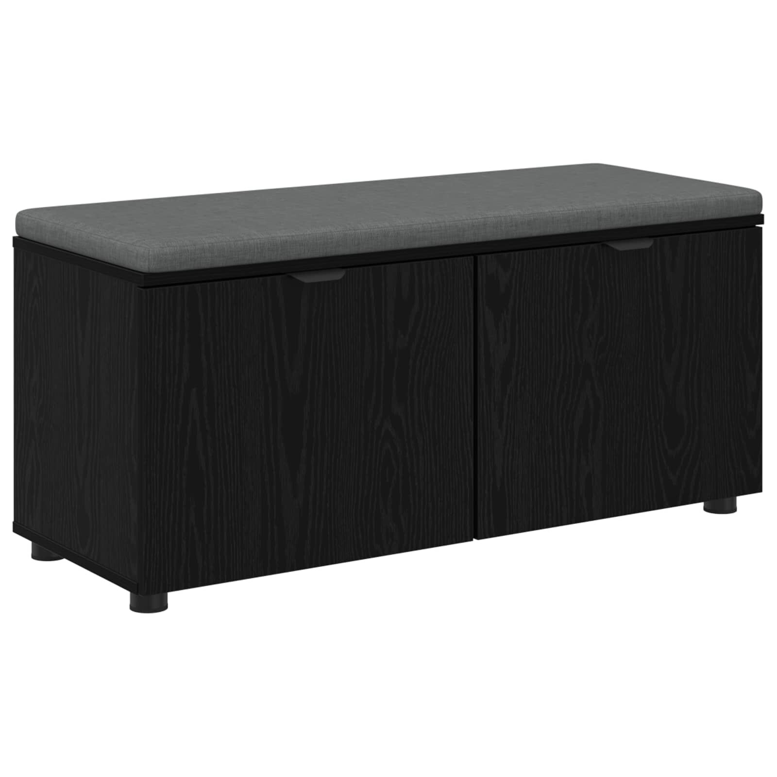 vidaXL Predsieňová lavica s vankúšom Čierny Dub 100 x 38 x 46 cm