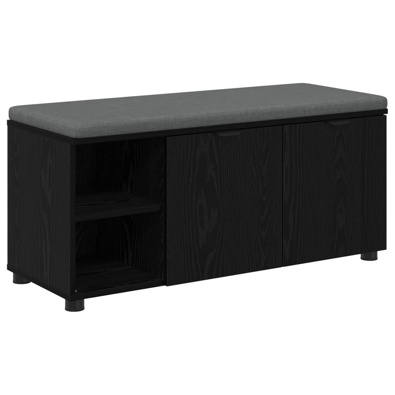 vidaXL Predsieňová lavica s vankúšom Čierny Dub 100 x 38 x 46 cm