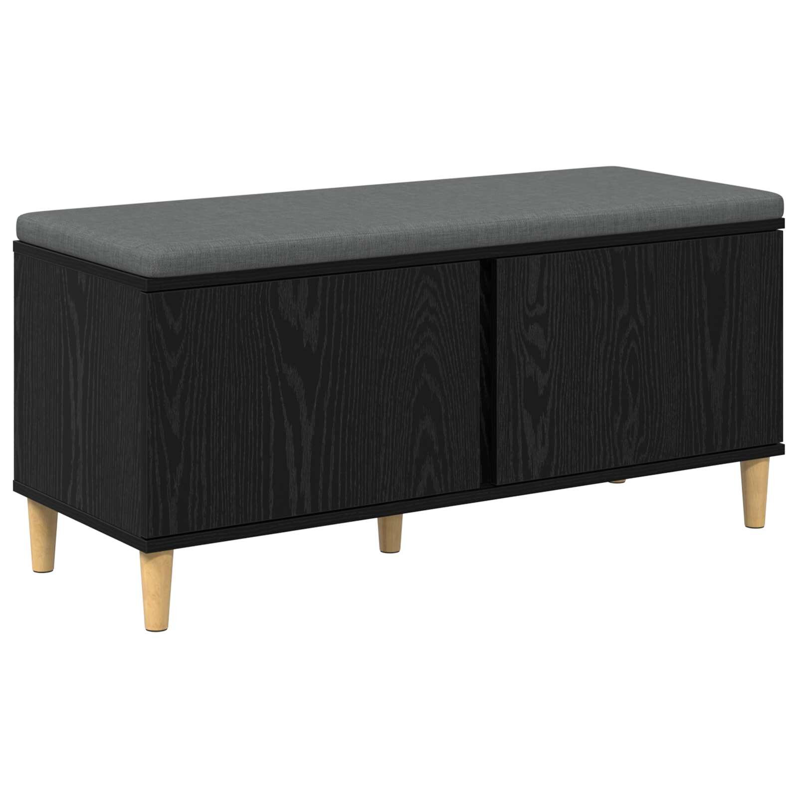vidaXL Predsieňová lavica s vankúšom Čierny Dub 100 x 38 x 46 cm