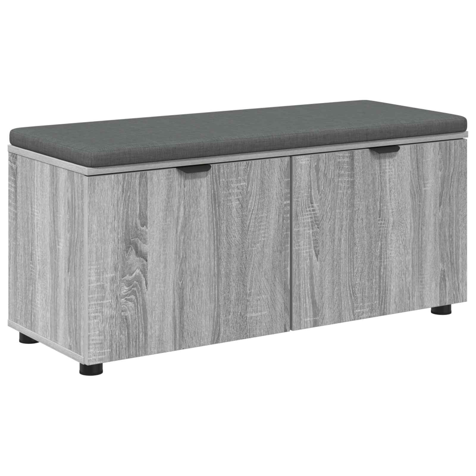 vidaXL Predsieňová lavica s vankúšom Sivá Sonoma 100 x 38 x 46 cm