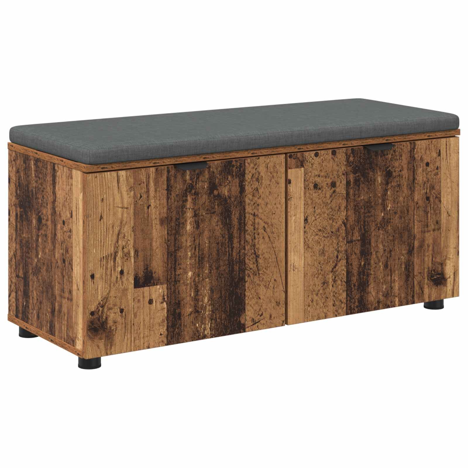 vidaXL Predsieňová lavica s vankúšom Staré drevo 100 x 38 x 46 cm