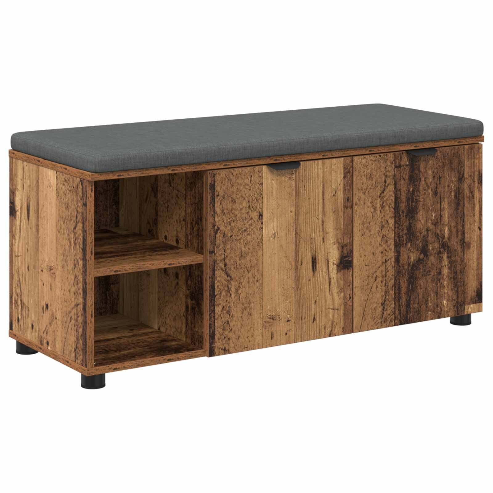 vidaXL Predsieňová lavica s vankúšom Staré drevo 100 x 38 x 46 cm