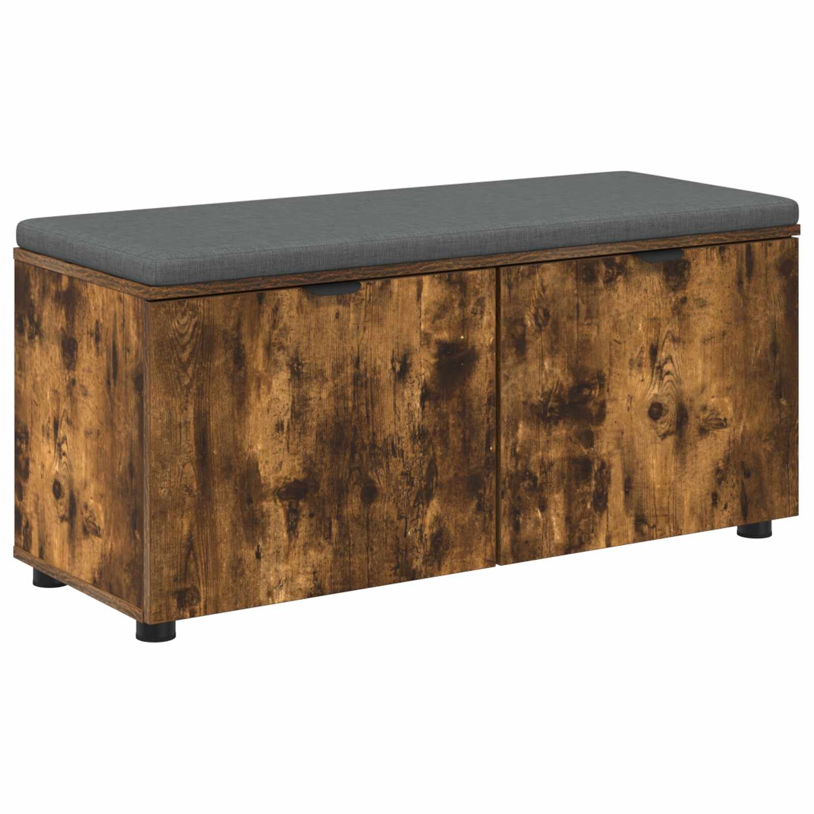 vidaXL Predsieňová lavica s vankúšom Údený Dub 100 x 38 x 46 cm