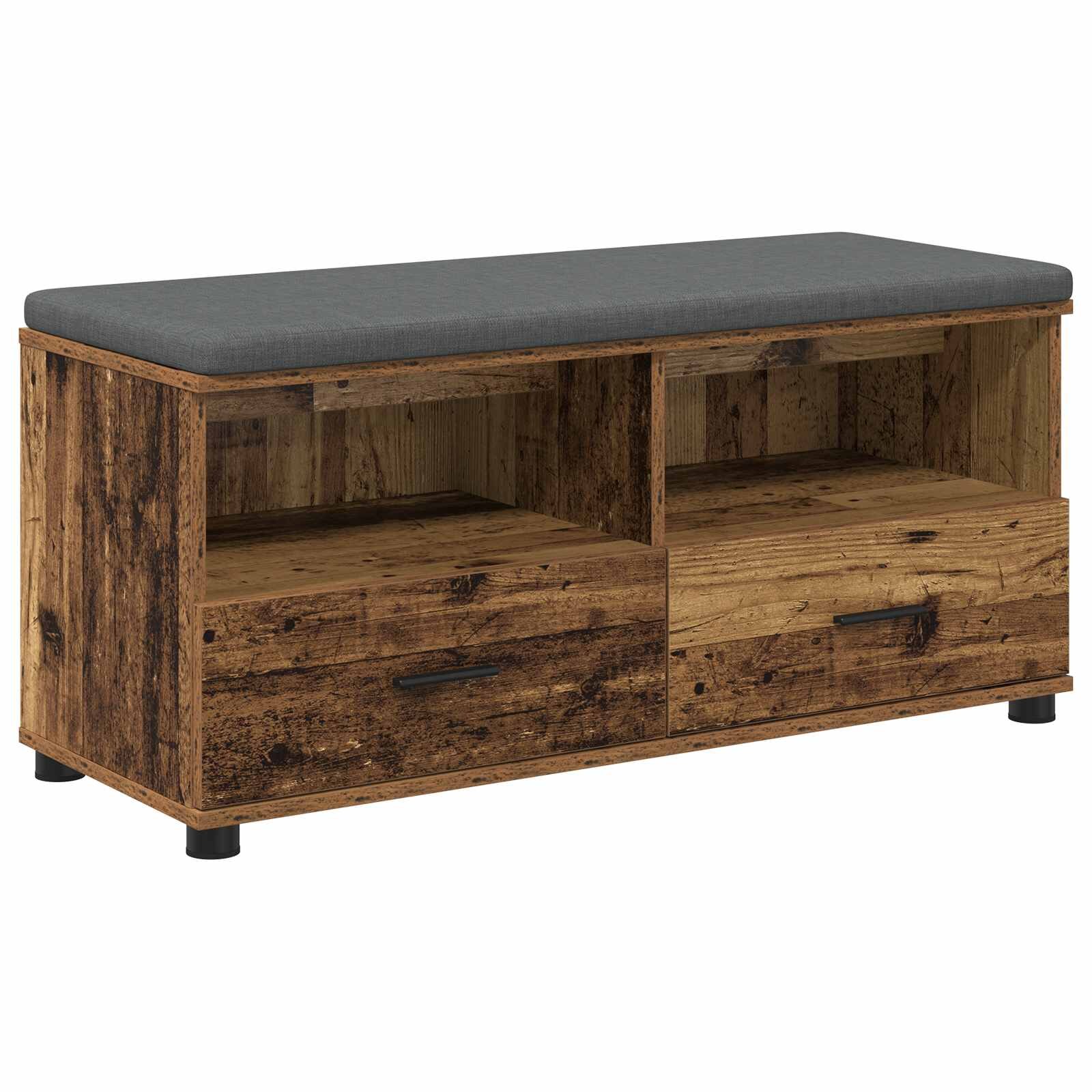 vidaXL Predsieňová lavica Staré drevo 100 x 38 x 46 cm