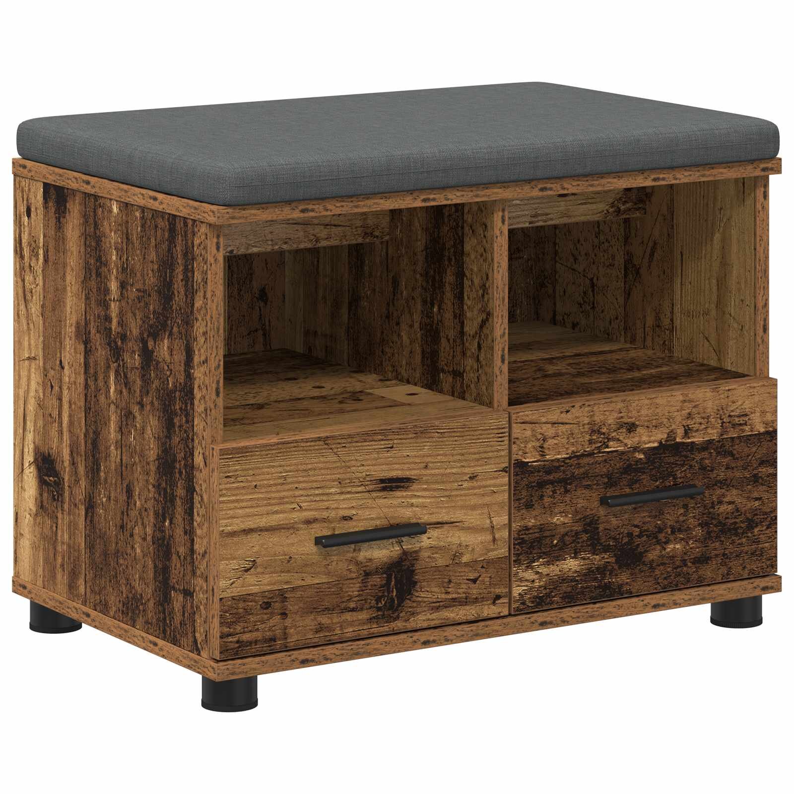 vidaXL Predsieňová lavica Staré drevo 60 x 38 x 46 cm
