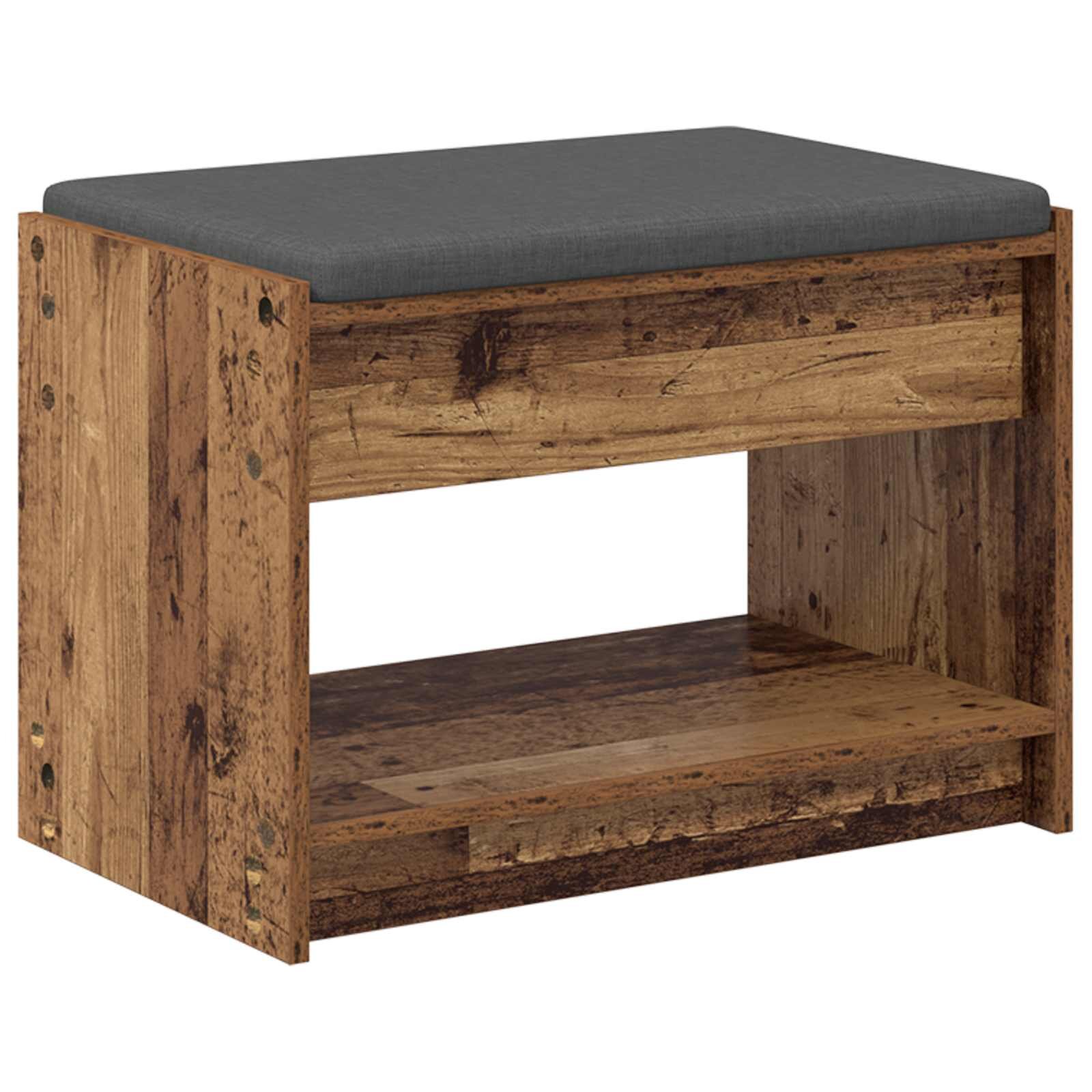 vidaXL Predsieňová lavica Staré drevo 63 x 38 x 45 cm